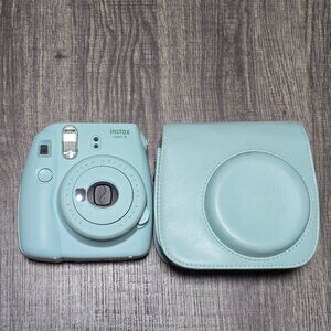 Fujifilm Instax Mini 9 Instant Camera -Pastel Blue - With Protective Case